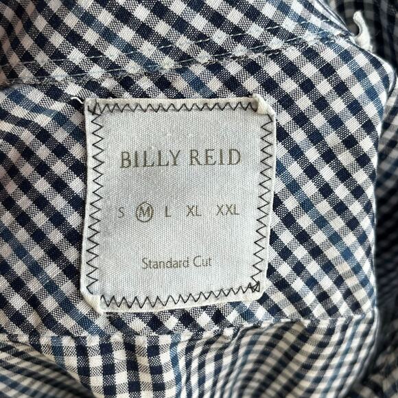 Billy Reid Men's Navy And White Check Print Button Down Shirt Size M - Picture 7 of 8